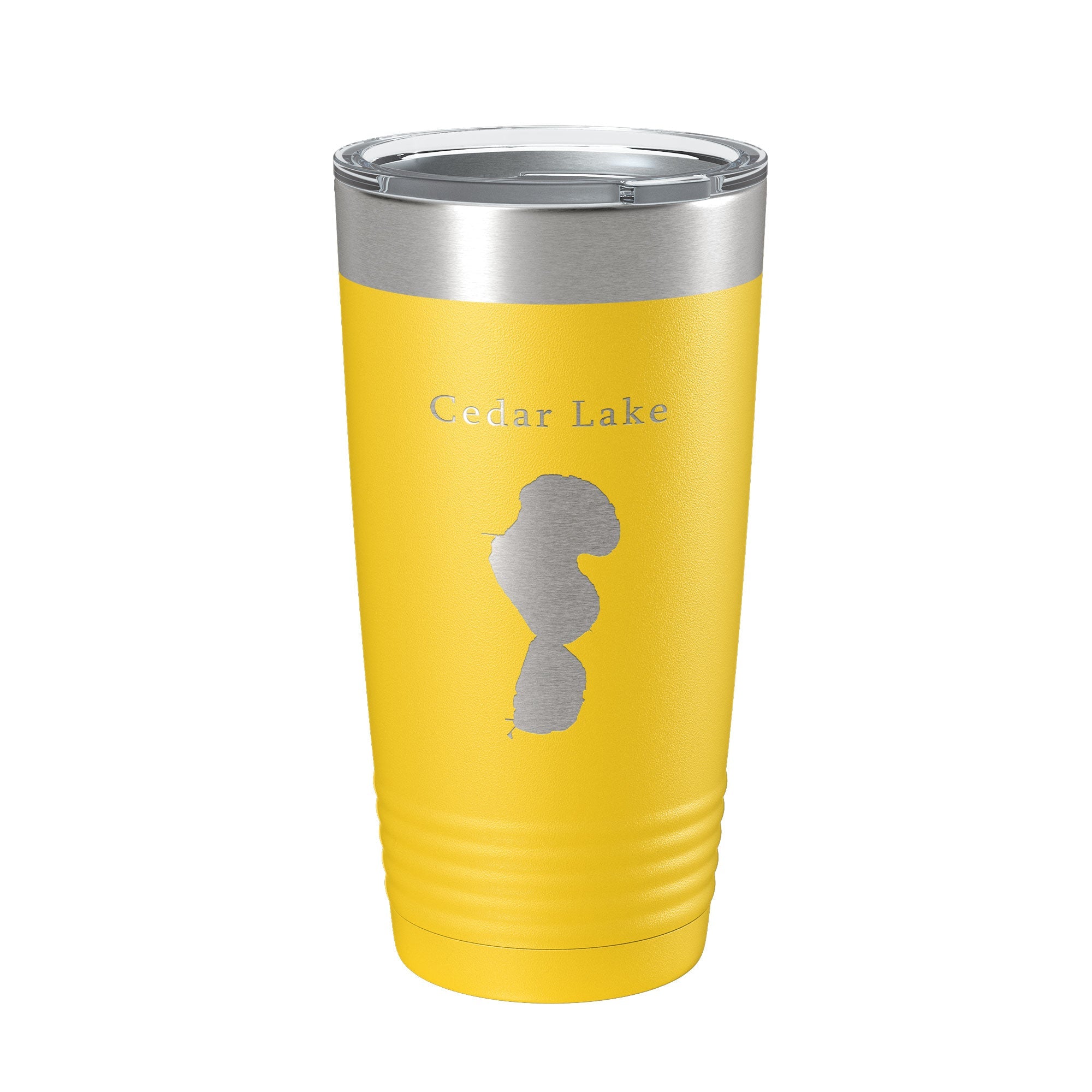 Cedar Lake Map Tumbler Travel Mug Insulated Laser Engraved Coffee Cup Indiana 20 oz
