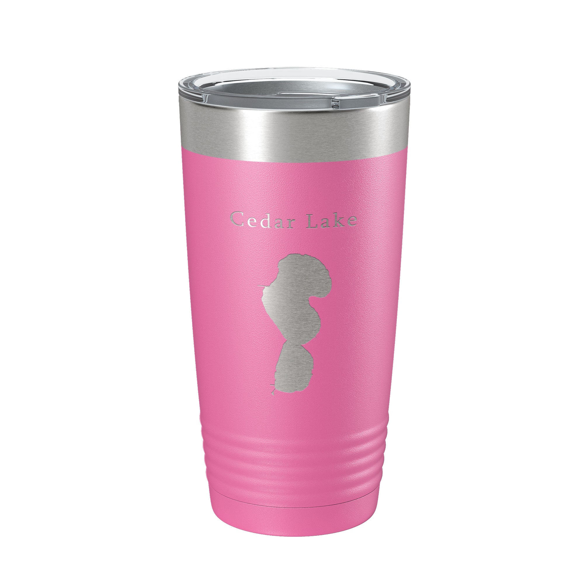 Cedar Lake Map Tumbler Travel Mug Insulated Laser Engraved Coffee Cup Indiana 20 oz