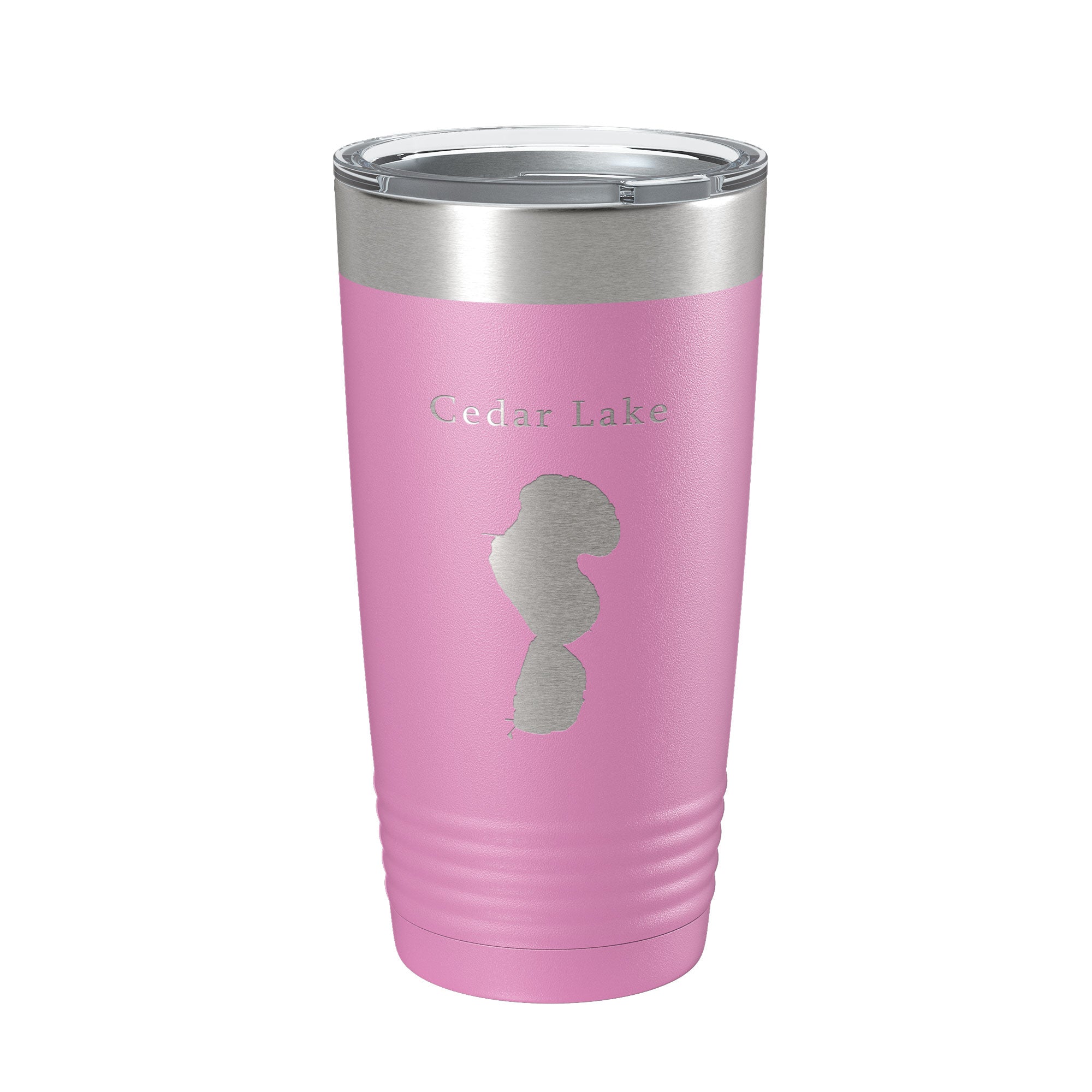 Cedar Lake Map Tumbler Travel Mug Insulated Laser Engraved Coffee Cup Indiana 20 oz